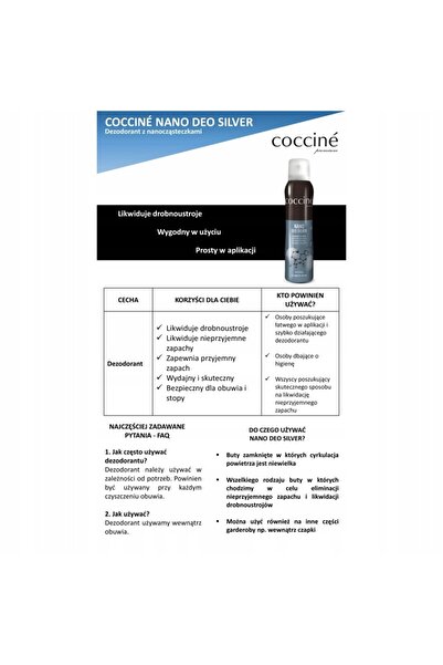 NO BRAND 2X Coccine Nano Deodorant Împrospătător de încălțăminte 150 ml