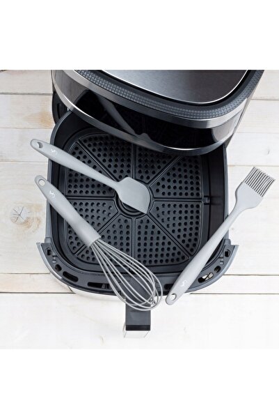 NO BRAND Ustensile de bucătărie 3 piese Tel Perie Spatulă Silicon 25 cm Gri Lu
