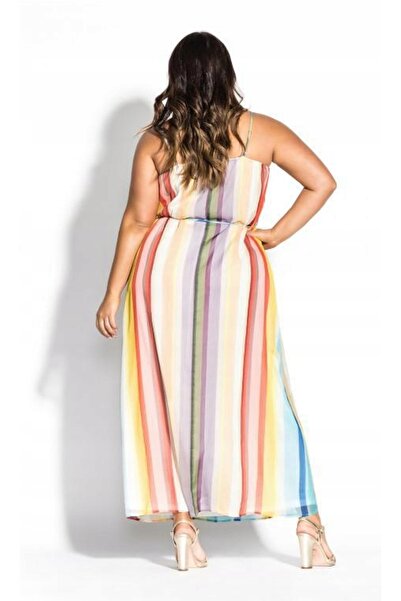 NO BRAND Rochie de vară cu bretele maxi city chic 46
