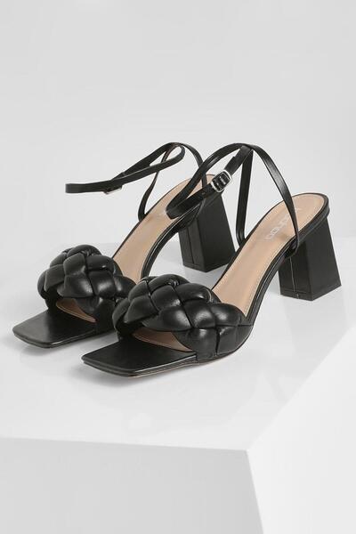 NO BRAND R65O003 Sandale clasice negre cu toc Boohoo 39.5