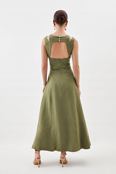 NO BRAND Rochie verde midaxi clasică netedă Karen Millen 38
