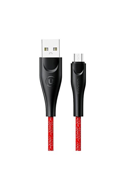 Usams Cablu de date împletit U41 USB-A la MicroUSB 2A 3m Roșu