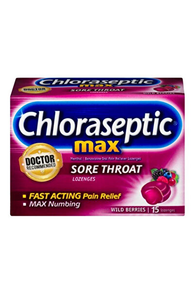 chloraseptic Max Lozenges, Wild Berries, Throat Relief, 15 Tablets