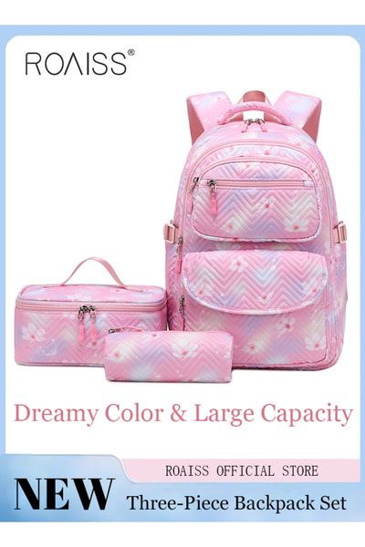 ROAISS 3 Piece Backpack Set Large Capacity Waterproof and Wear Resistant Same...