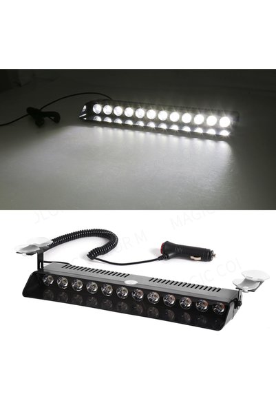 Choice ضوء وامض أبيض للسيارة بـ 12 مصباح LED، إشارة تحذيرية ساطعة للزجاج الأم...
