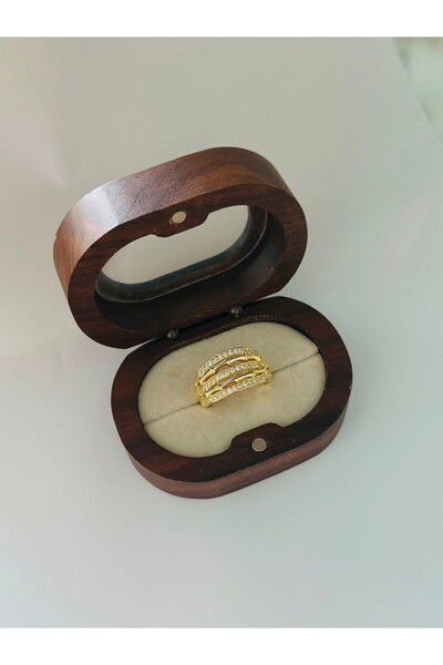 BYYEŞO Bone and Zircon Stone Detailed Adjustable Steel Ring