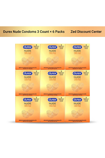 Durex Prezervative Nude 3 bucăți x 6 pachete