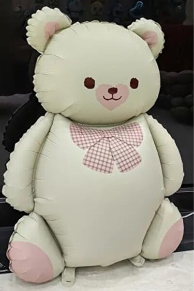 Yıldızan Mht Shop Teddy Bear Foil Balloon with Pink Bow Tie 1153243