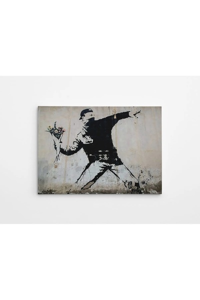 OEM Tablou decorativ pe pânză Wallxpert Banksy, 70x100 cm, 50% bumbac/50% pol...