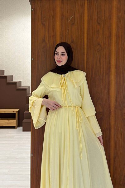 Faya Boutique Yellow Flounce Lune Dress