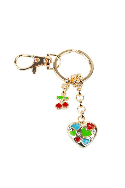 Liveyn Design Colorful Heart and Cherry Figured Keychain & Bag Ornament