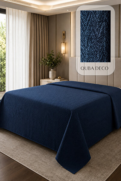 QUBA DECO مفرش سرير أنيق بنمط جلد السمكة مزدوج الطبقات لغرفة النوم وغرفة الأط...