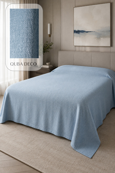 QUBA DECO مفرش سرير أنيق بنمط جلد السمكة مزدوج الطبقات لغرفة النوم وغرفة الأط...
