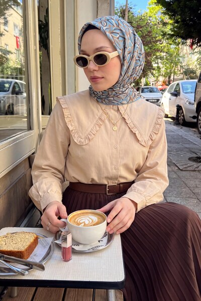 Silk Home Soft Scarf Pebble Stone Milk Coffee