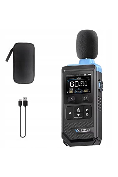 FNIRSI Sonometru FDM-02, contor de nivel sonor 30-130 dB, temperatură, umiditate