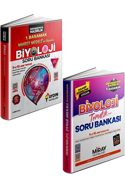 Aydın Yayınları Aydın + Miray 2027 Tyt Maarif Biyoloji Soru Bankası Seti Kitap