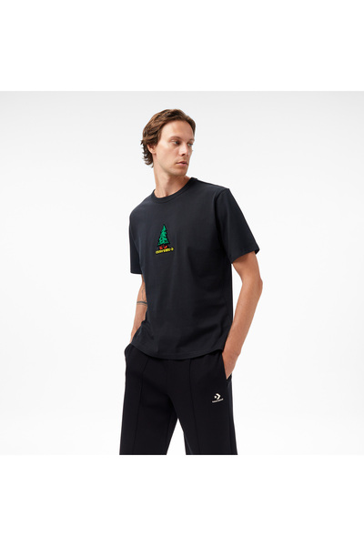 Converse Baskılı Erkek Siyah T-Shirt