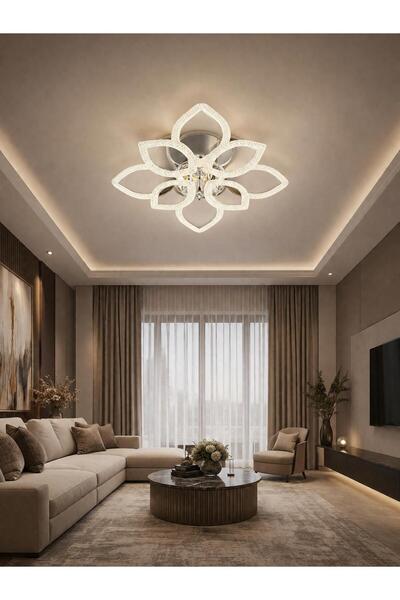 Alvina Aydınlatma ÇİÇEK 4+4'LÜ LEDLİ KROM avize