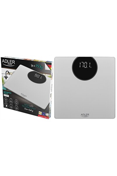 adler Cântar de baie din sticlă securizată 180 kg LED
