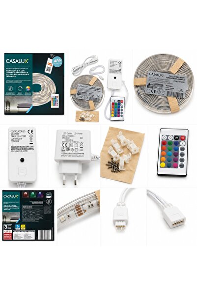 casalux Bandă LED RGB Inteligentă 5 m cu Control prin Aplicație și Telecomand...