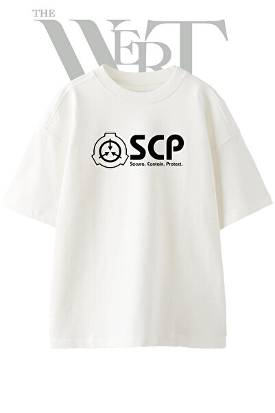 THEWERT Scp Foundation Design Printed Unisex White Oversize T-Shirt