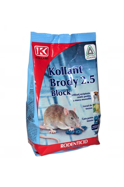 kollant Brody 2.5 Block – Raticid Bloc Parafinat pe Baza de Brodifacoum, Rezi...