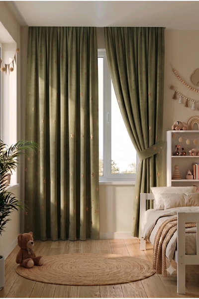 TOLLY PAW Baby Kids Room Background Curtain Patterned Decorative Digital Prin...