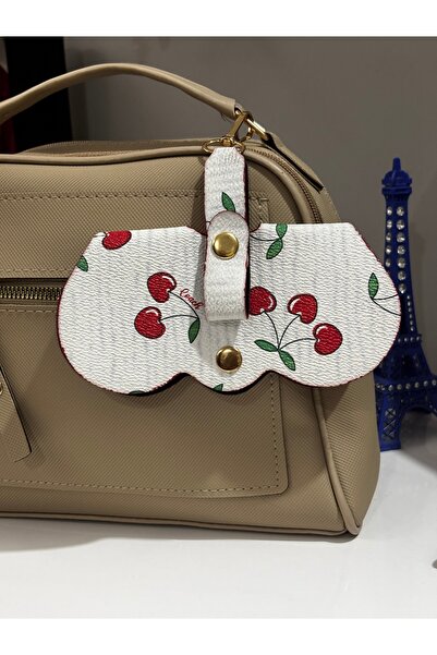 MODA حقيبة نظارات من MaisonLune بتصميم الكرز مع حزام وغطاء حماية للنظارات الش...