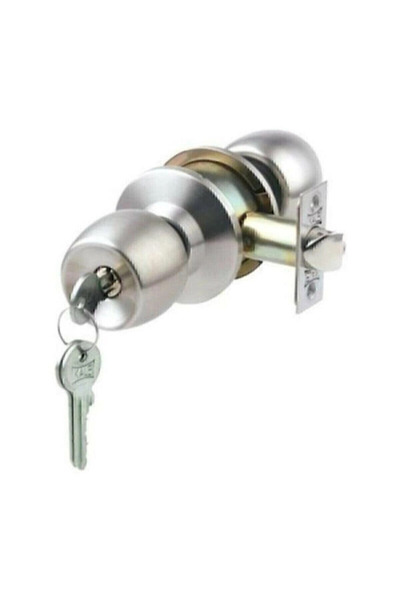 Generic Brand Knob Door Lock Handle Gray Satin Room Lock Hotel Type Hubbed Door Accessory - Security Products