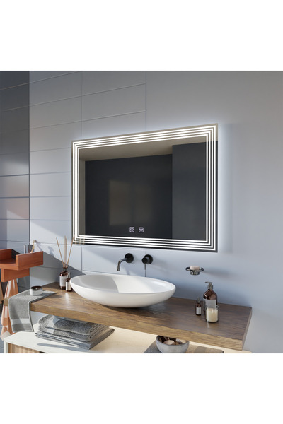 Led Oglindă dreptunghiulară, anti-aburire, 80x60cm, ADIS Basic Touch