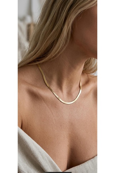 ILSA Fishbone Weave Flat Steel Necklace