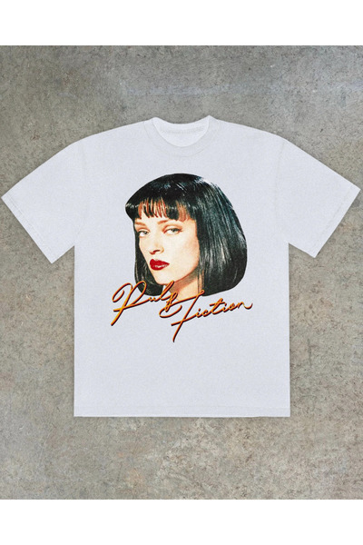 Grafftee Clothing Μπλουζάκι Pulp Fiction με στάμπα Uma, Unisex, Oversize