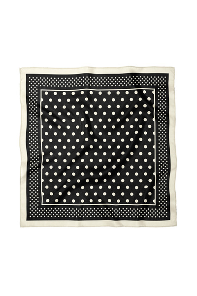 Sultan İpek Polka Dot Patterned Scarf / Bandana 70X70Cm