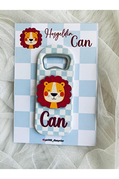 Pırıltılı Dizaynlar Kişiye Özel Aslan Temalı Magnet Açacak – İsimli Bebek Mev...
