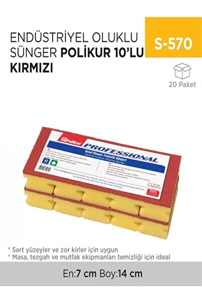 inci çelik aksesuar Industrial corridor sponge polycure 10 piece red(2697)