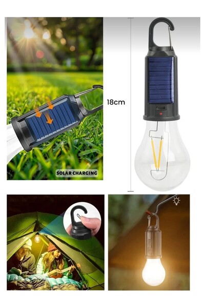 3mgsm Taşınabilir Solar USB Şarjlı LED Ampül Outdoor Kamp Bahçe Lambası Askıl...