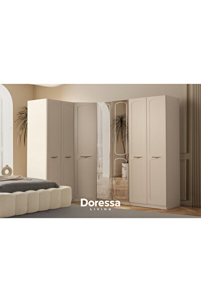 Doressa Living Ravon Aynalı Köşe Gardırop