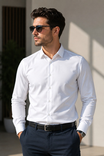 mavisima erkek giyimi Costum și cămașă de mire pentru bărbați, alb, slim fit,...