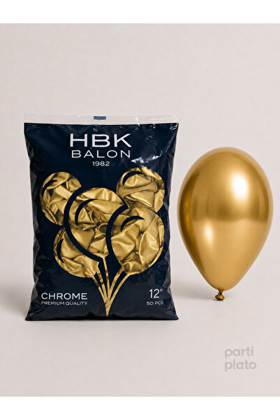 HBK Balon 12 Inch Chrome Balloon Hbk Gold (Gold) 50's