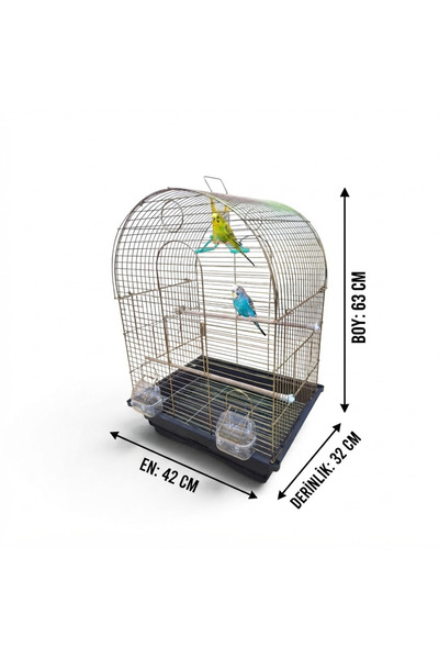 KAYA KAFES VE PETSHOP ÜRÜNLERİ DAİRE ÇATI BÜYÜK BOY KAFES BOYASIZ KUŞLAR KEMİ...