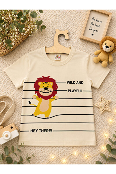Kids Aslan logolu erkek tshort