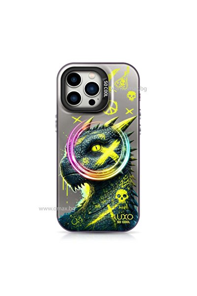 Luxo Husă de telefon MagSafe pentru Apple iPhone 15 Pro Max, model Dinozaur