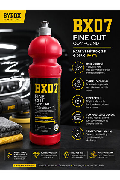 BX07 Fine Cut Compound Profesyonel Ara kat Pasta 1 KG - Mikro Çizik Giderici Polisaj Pastası