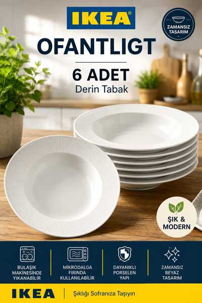 IKEA AKDENİZ OFANTLIGT 6 ADET YEMEK TABAĞI SADE ,ŞIK VE ZAMANSIZ