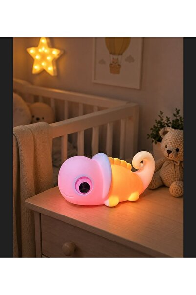 HEPBİMODA Dokunmatik Bukalemun LED Gece Lambası – Squishy Lamba 7 Renk Değiştiren Silikon Bebek Odası Lambası ⭐