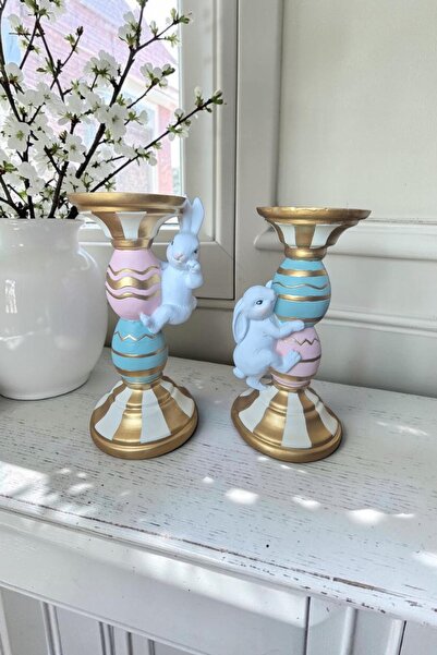 Harmoni Art Home Decor Dekoratif Tavşanlı Şamdan