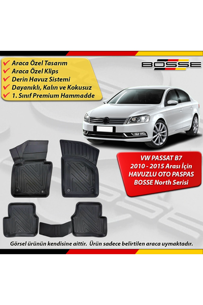 BOSSE North VW Passat B7 Paspas Araca Özel 2010 - 2015 Arası İçin Derin Havuz...
