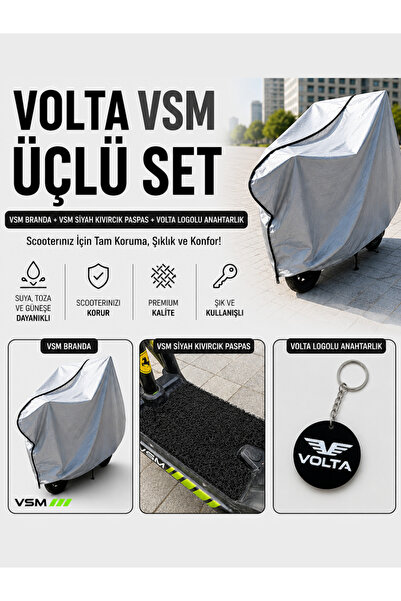 Volta Vsm Uyumlu Üçlü Set, Vsm Uyumlu Branda, Vsm Uyumlu Siyah Kıvırcık Paspa...