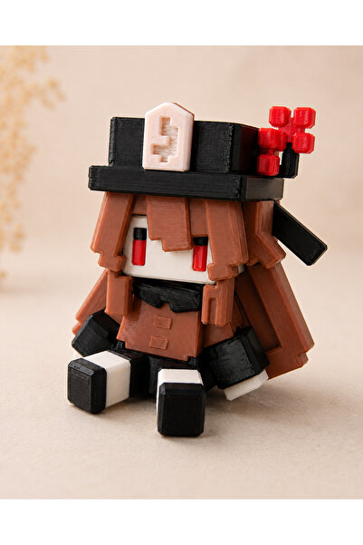 VRDCHLOE Hu Tao (Genshin Impact) Temalı Chibi 3D Baskı Figür, Koleksiyonluk M...