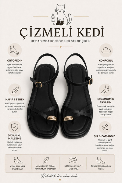 Bufu Flip-flop ortopedic cu detaliu inelar